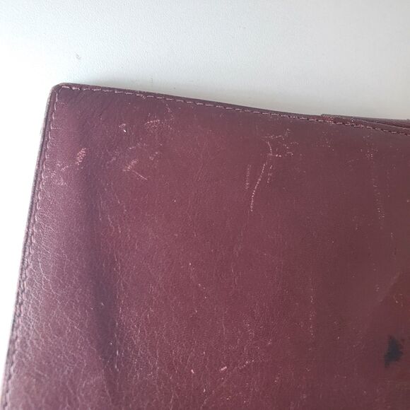 Vintage Rare Mila Schon Red Leather Long Bi-fold Wallet Super Soft Snap Close - Picture 7 of 11